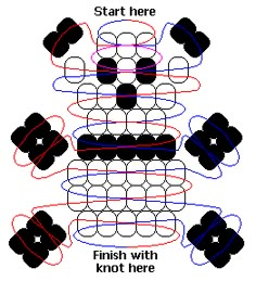 the instructions to make a crochet pattern for a knitted skull with black and white