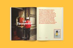 an open book with the title la tacopedia written in spanish