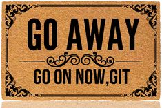 PRICES MAY VARY. Welcome in Style: Greet guests with our 30x18 inches outdoor Monogram doormat with funny printed on it and the funny text "Go Away Go on Now Git" printed on it, a perfect blend of functionality and humor for your front entrance. Durable Rubber Design: Crafted with quality rubber, our door mats outdoor withstand outdoor elements, ensuring long-lasting use. Personalized Touch: Make a statement with our monogram doormat – a personalized door mat that adds a unique touch to your ent Large Front Door Mat, Front Door Mat Outdoor, Monogram Doormat, Large Front Door, Door Mat Outdoor, Funny Welcome Mat, Monogram Door Mat, Outdoor Entrance, Entrance Way