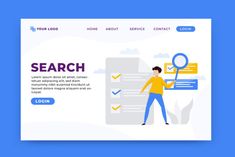 Search Concept Landing Page Template (Graphic) by OKEVECTOR · Creative Fabrica Business Statistics, Medical Technology, Technology Logo, Statistics