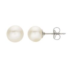 Enhance your outfit with these sophisticated freshwater cultured pearl stud earrings. Comes in a gift box. Click on this JEWELRY & WATCHES GUIDE to learn about fit, styles, materials and more!EARRING DETAILS Diameter: 8-8.5 mm Backings: post Metal: sterling silver Plating: rhodium CULTURED PEARL DETAILS Type: freshwater Shape: round Size: 8-8.5 mm Color: white Gemstones may have been treated to enhance their appearance. Special care may be required. Please visit our Gemstone Treatment & Special Shaker Resin, Simple Pearl Earrings, White Gemstones, Resin Pen, Hourglass Fashion, Post Metal, Pearl Details, Simple Pearl, Pearl Earring