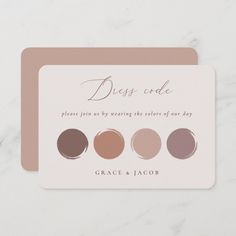 a card with three different shades of eyeshades and the words, diys - code