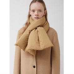 100% Authentic!! Org.$440 Jil Sander Beige Down Scarf I Just Tried It Once At The Store. In Excellent Condition! Material : 100% Polyester, Fill: 100% Down Color : Beige Size : - Width : 9'' - Length : 44.5'' Details : Sand-Tone Tech-Poplin Scarf Padded With Down Filling. Secures Around The Neck Via A Center-Seam Opening Through Which One End Of The Scarf Is Pulled. Black-And-White Logo Patch At Bottom Hem. Black And White Logos, Vintage Knitting, Winter Accessories, Sport Wear, Jil Sander, Scarf Styles, Winter Scarf, Patch Logo, Scarf Wrap