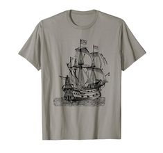 PRICES MAY VARY. Cool Graphic Design Old Pirate Ship T-shirt. Custom design great for gift or use personal with a great graphic design. Old pirate ship t shirt. a cool gift idea. Lightweight, Classic fit, Double-needle sleeve and bottom hem Old Pirate Ship, Old Pirate, Ship Sketch, Great Graphic Design, Cool Graphic Design, Pirate Shirts, Cool Graphic Tees, Vneck Tshirt Women, Pirate Ship