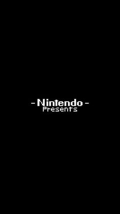 a black background with the words nintendo presents in white letters on it and an image of a