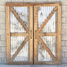 two wooden doors with the words barn door hardware kits usually include a door stop that opens on the left can be mounted to either side of