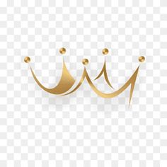 three gold crowns on a white background