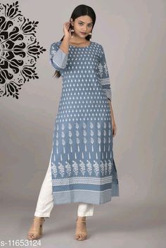 Frock For Women, Desi Fashion Casual, Kurta Neck Design, Cotton Kurti, Dress Indian Style, Short Sleeve Pattern, Cotton Suits, Desi Fashion, Sleeves Pattern