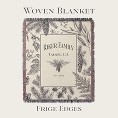 the cover art for roger family's album, featuring pine cones and evergreens