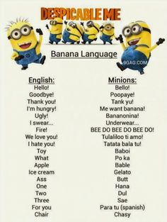 the despicable me list is shown in this screenshote image, which includes two minion characters