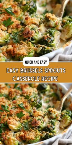 a casserole dish with broccoli and cheese