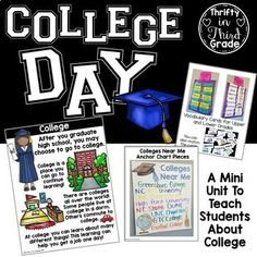 a collage of pictures with the words college day on it and other things to do