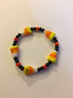 12.00 USD Beaded stretch bracelet Self Gift, Clay Bracelet, Beads Bracelet Design, Girly Accessories, Halloween Stuff, Memory Wire Bracelets