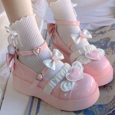 Customized Product. is not eligible for return. Ship In 7-15 Days.Fabric Material: PuColor: Pink. Beige. Black. BlueHeels Height: 5cm/1.97" Kawaii Outfit Ideas, Cute Shoes Heels, Kawaii Shoes, Girly Shoes, Blue Heels, Aesthetic Shoes, Pink Shoes, Really Cute Outfits, Kawaii Clothes