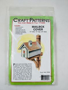 craft patterns mailbox cover with bird house on the top and attached to it's side