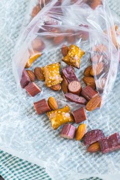 almonds and other nuts in a plastic bag