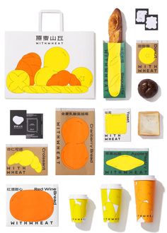 an assortment of paper cutouts with different shapes and sizes, including croissants