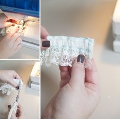 DIY wedding: How to make a wedding garter ~ super easy and can be complete in under an hour! #somethingturquoisediy Bridal Garters Diy, Diy And Crafts Sewing