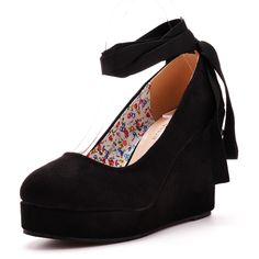 black Womens Shoes 2023, Black Wedges Heels, Wedges Heels, Shoes 2023, Elegant High Heels, Velvet Heels, Ankle Strap Wedges, High Heel Wedges, Black Wedge