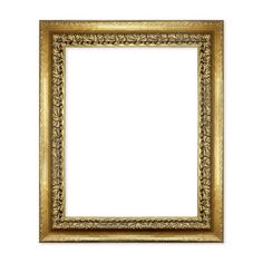 an ornate gold frame on a white background