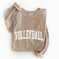 Volleyball Thermal Vintage Pullover Oversized Sweatshirt With A Super Soft, Vintage Wash Corded Fabric. Special Mineral Washed To Have Vintage Feel. All Items Are Slightly Different Because Of The Dying Process Of The Garment. Ribbed Crew Neckline, Cuffs, And Hemline-Machine Wash, Tumble Dry Low Vintage Washed Cording- 100% Cotton Volleyball Mom Sweatshirt, Volleyball Vintage, Volleyball Sweatshirts, Volleyball Shirts, Volleyball Shirt, Vintage Pullover, Volleyball Mom, Vintage Pullovers, Mom Sweatshirt