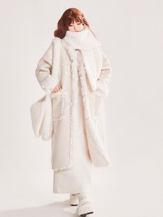 The price is for a coat only, others are not included. Garment Size SizeSMLFull Length98.5100101.5Hem Circumference118122126Bust108112116Sleeve Length545556 Winter White Long Outerwear, Winter White Long Outerwear For Winter, Long Winter White Outerwear, Spring Wool Coat For Cold Weather, Winter White Long Coat, Beige Long Sleeve Wool Coat For Winter, Oversized Long Outerwear In Winter White, Cream Sweater Coat For Winter Workwear, Winter White Long Outerwear For Spring