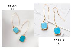 "Mother's Day gift earring for her. Perfect gift for every occasion - Beautiful and vibrant turquoise earrings ~ Add a touch of boho-chic vibe to your Birthday Gift selection with our beautiful gold turquoise earrings effortlessly. Inspired by royal blue turquoise gemstone and the simplicity of gold hoop earrings, we've created elegant Bella open hoop earrings, dainty and dangle Sophia gold chain earrings and lastly, the dainty Gemma gold huggie hoop earrings. All three of these gold earrings ar Chic Blue Jewelry For Gift, Chic Blue Jewelry Perfect For Gifts, Chic Blue Jewelry For Gifts, Chic Blue Jewelry For Summer, Chic Blue Summer Jewelry, Turquoise Summer Party Jewelry, Chic Summer Jewelry For Gifts, Minimalist Turquoise Jewelry For Summer, Simple Gold Hoop Earrings