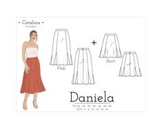 a woman in a skirt and top sewing pattern