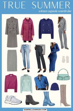 Soft Dramatic True Summer, Capsule Wardrobe True Summer, True Summer Work Outfits, True Summer Outfits Inspiration, True Summer Capsule, True Summer Capsule Wardrobe, True Summer Color Palette Outfits, Muted Wardrobe