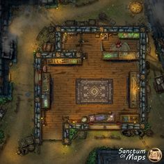 an overhead view of a living room and bedroom in the game surgeon morgan's maps