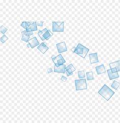 blue squares are flying in the air on a transparent background, hd png clipart