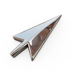 a shiny metal object on a white background