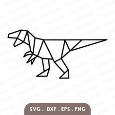 an origami dinosaur is shown with the text svg dxf eps png