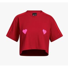 Adidas Originals Ivy Park Women's Crop Tee Size Xs Red Embroidered Pink Hearts. Condition Is New With Tags. Shipped With Usps Ground Advantage. Ivy Park Clothing, Power Red, Adidas Crop, Ivy Park, Crop T Shirt, Crop Top Shirts, Pink Hearts, Crop Tshirt, Crop Tee