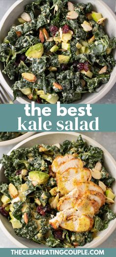 the best kale salad with chicken and cranberries