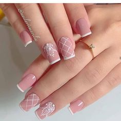 Nagellack Trends, Polygel Nails, Rose Gold Nails, Beautiful Nail Designs, Luxury Nails, French Tip Nails, Valentine's Day Nails