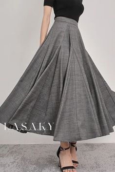 Lasaky - Elegant Hepburn A-Line Skirt Featuring Exquisite Ruffled Hem Denim Shorts Outfit, Pleated Skirts, Linen Maxi Dress, A Line Skirt, Skirt Fashion, Look Fashion, Modest Fashion, Long Skirt, Pretty Dresses