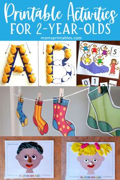 Printable Activities for 2-year-olds - Mom's Printables Toddler Learning Printables Free, Diy Crafts For Preschoolers, Fine Motor Skills Activities Preschool, Twos Activities, Crafts For Preschoolers Easy, Craft Activities For Preschoolers, Fine Motor Journals, Toddler Sensory Activities