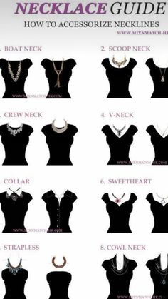 Necklace For Neckline, Necklace Guide, Dress Sketch, Different Necklines, Mode Tips, Sheath Wedding, Fashion Vocabulary, Pakistani Dress, The Necklace