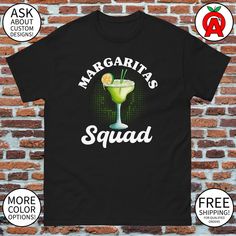 Embrace the festive spirit with our "Margaritas Squad" Shirt, tailored for those who revel in drinking alcohol, margaritas, tequila, Cinco De Mayo, Mexican food, song, dance, beaches, and tacos. This shirt embodies the camaraderie and joy of gathering with friends for margaritas and fun-filled fiestas. Crafted from premium materials, it ensures both comfort and style, making it the perfect choice for beach parties, fiestas, or casual hangouts with amigos. Let your attire reflect your love for margaritas and join the squad in celebrating life's moments with a splash of tequila and lime. The 100% cotton men's classic tee will help you land a more structured look. It sits nicely, maintains sharp lines around the edges, and goes perfectly with layered streetwear outfits. Plus, it's extra trend Drinking Alcohol, Song Dance, Beach Parties, Squad Shirt, Drinking Shirts, Festive Design, Layered Streetwear, Look Plus, Mexican Food