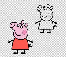 peppa pig and her friend peppi pig are standing in front of each other