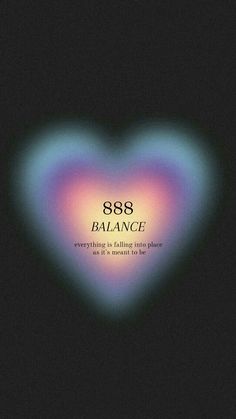 a heart shaped object with the words 858 balance on it's back ground