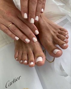 Nail Ideas, [13 лют, 2024, 1:25 AM] Gentle pedicure for you Ideas for pedicure and manicure for any mood White Manicure, Pretty Toe Nails, Cute Toe Nails, Cute Toes, Elegant Nails, Nail Arts, Love Nails, Feet Nails, Manicure And Pedicure