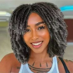 Click to view more Queentas wig styles Brand Name: Queentas Hair Color: Black mix blonde Hair Density: 150% full density Length:12 inches (Natural State) Hair Material: High-quality heat-resistant synthetic fiber dreadlock wig for women. Hair Type: dreadlock wig for black women and men, short curly wigs, faux locs twist hair? braided wigs Insidnet: elastic net with clip, adjustable Package Include: 1*fashion wig 1*wig cap(black)+1*100 PCS Free Top Hairline: You are free to restyle your hair as y Dread Wigs Dreadlocks, Mowhawk Wig, Faux Locs Twist, Mohawk Dreads, Curly Braid, Twist Braiding Hair, Dreadlock Wig, Hair References, Curly Braids