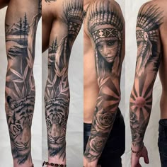 Indian Tattoo Ideas For Men, Ash Tattoo, Tattoos Masculinas, Gladiator Tattoo, Viking Tattoo Sleeve, Freedom Tattoos, Cowboy Tattoos