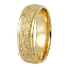 6mm 10K 14K 18K Yellow Gold Hand Engraved Mens Wedding Bands Mens Engraved Wedding Bands, Hand Engraved Wedding Band, Star Wedding Band, Bands Rings, Gold Wedding Bands, Engraved Wedding Rings, Wedding Band Engraving, Mens Gold Wedding Band, Yellow Gold Wedding Band