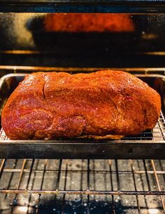 a loaf of bread sitting in an oven