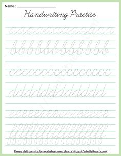 handwriting practice worksheet with the letter d