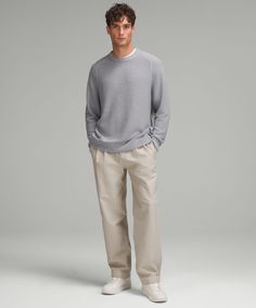 Cozy Is This Crewneck Sweaters Middle Name. Softly Textured Cotton-Blend Yarns Are Warm And Comfortable Under A Jacket Or Over A Button-Up. Designed For Casual. Designed With Room In The Chest And At The Waist. | Textured Knit Crewneck Sweater Men’s Fits Going Out Fall, Basics Men’s Fashion, Street Style For Winter, Mens Clothing Business Casual, Dressing Men Casual, Men Casual Outfit Fall, Men’s Euro Fashion, Athletic Outfits Aesthetic Men, Men’s Casual Office Style