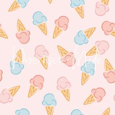 an image of ice cream pattern on pink background